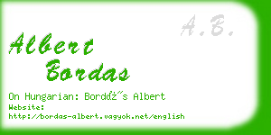 albert bordas business card